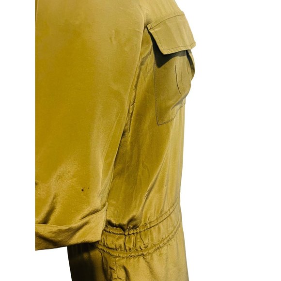 Rory Beca Military Green Silk Flowy Shorts Romper Drawstring Waist Designer XS - Picture 4 of 11